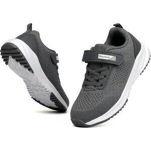👑Boys Running Athletic Grey Sneakers Sport Breathable Tennis Comfort Shoes